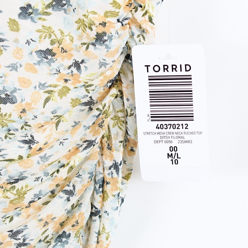 Torrid Stretch Mesh Ruched Top - Medium/Large, NWT - Picture 3 of 7